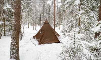 Camping in winter in Nuuksio National Park, Helsinki, Finland