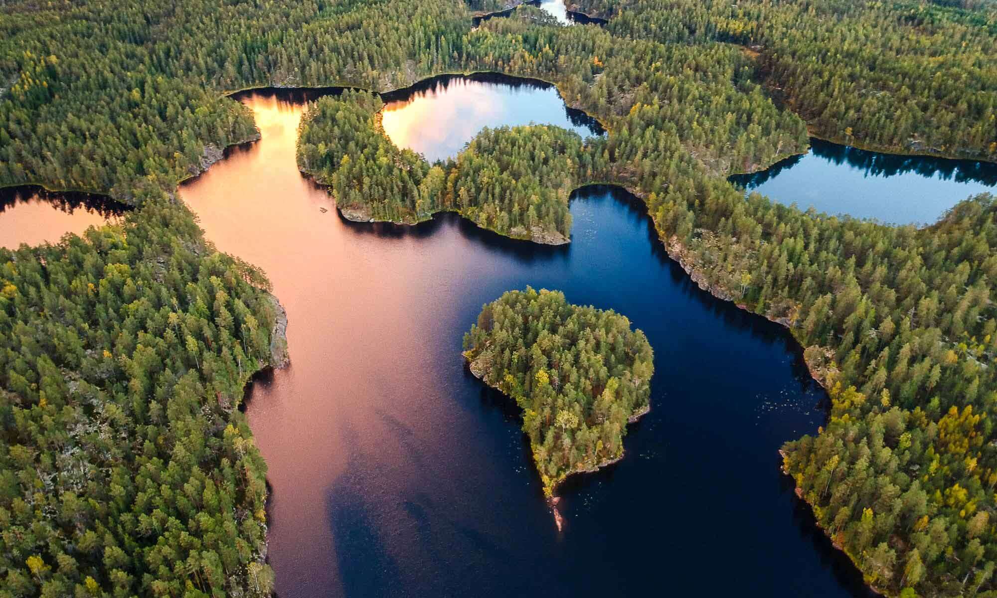Nuuksio National Park lakes and forest