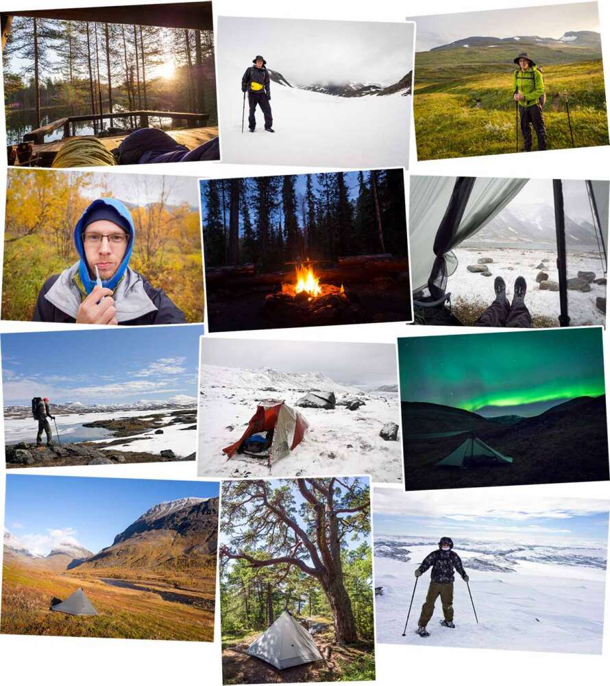 Adventures and hiking in nature, from Southern Finland to Lapland, in national parks and in wilderness. Finland, Sweden, Norway. Part 2 of 2.