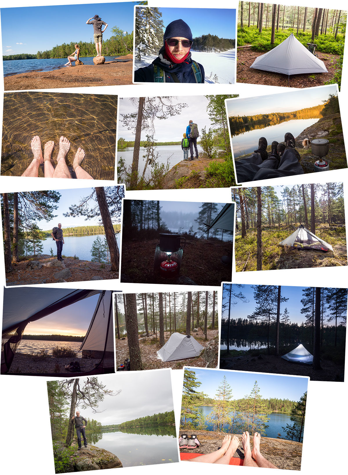 Hiking in Finnish nature in Nuuksio National Park, near Helsinki, Finland.