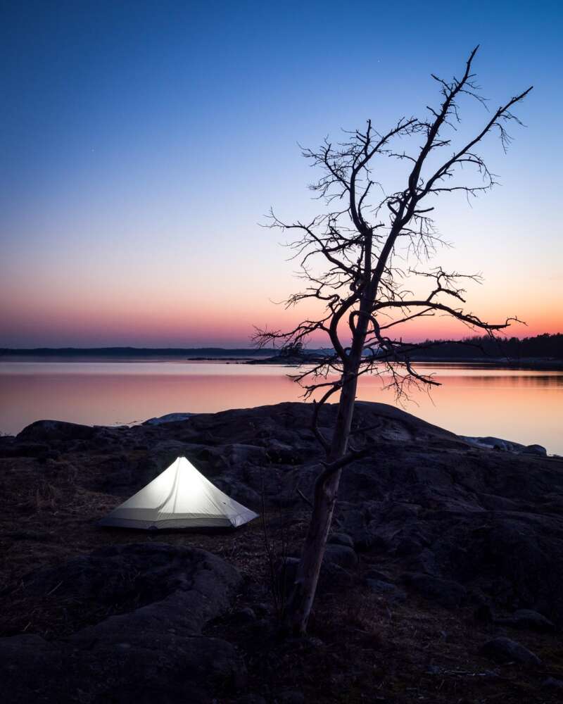 Helsinki archipelago camping by the sea