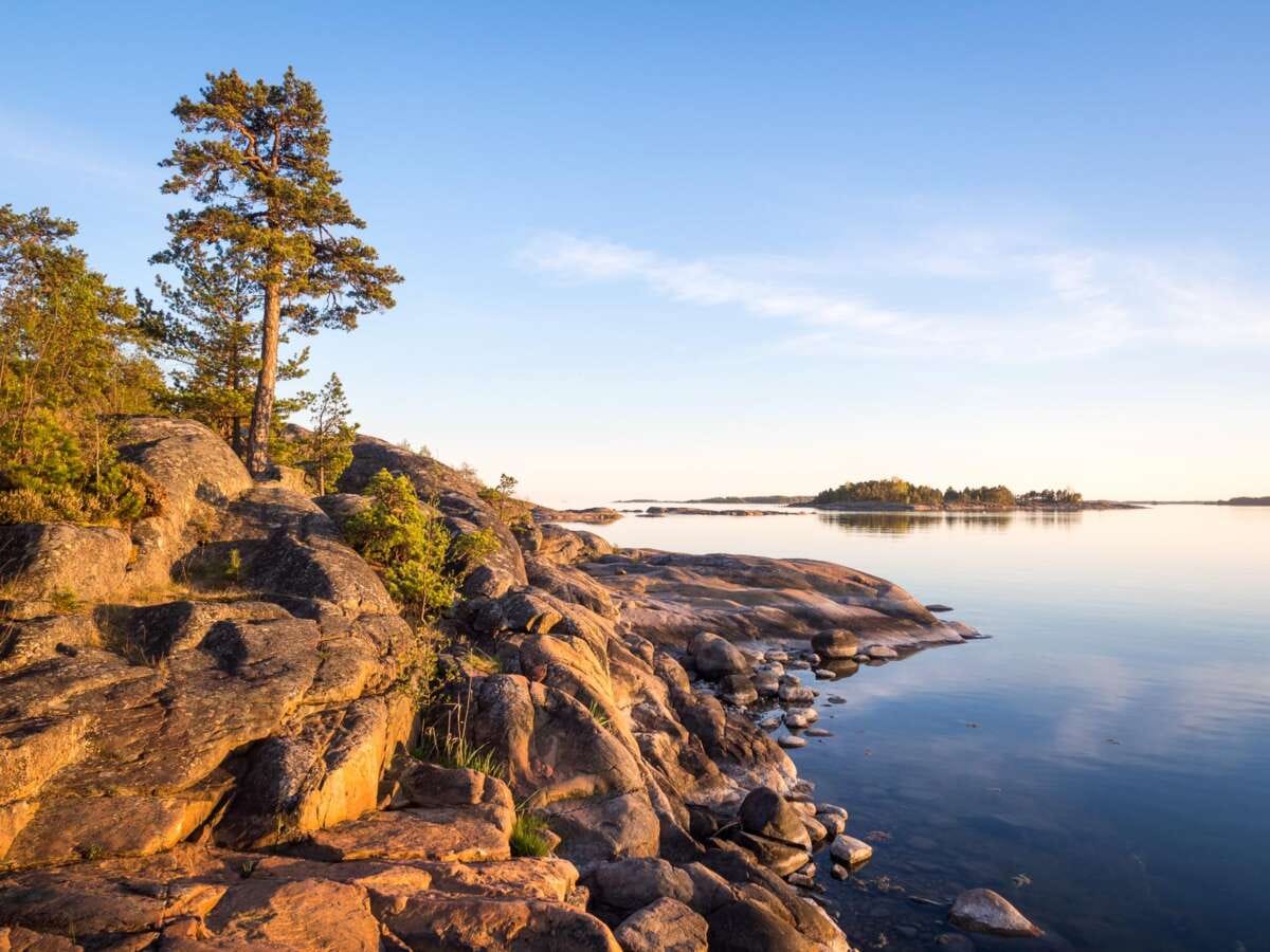 Coast of Baltic Sea around Helsinki in spring, in May. Best place to feel the archipelago atmosphere.