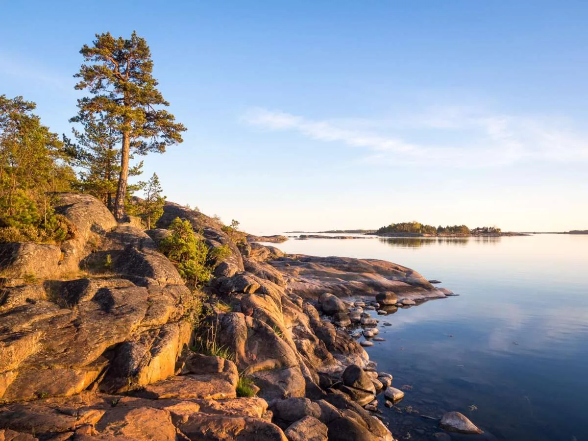Coast of Baltic Sea around Helsinki in spring, in May. Best place to feel the archipelago atmosphere.
