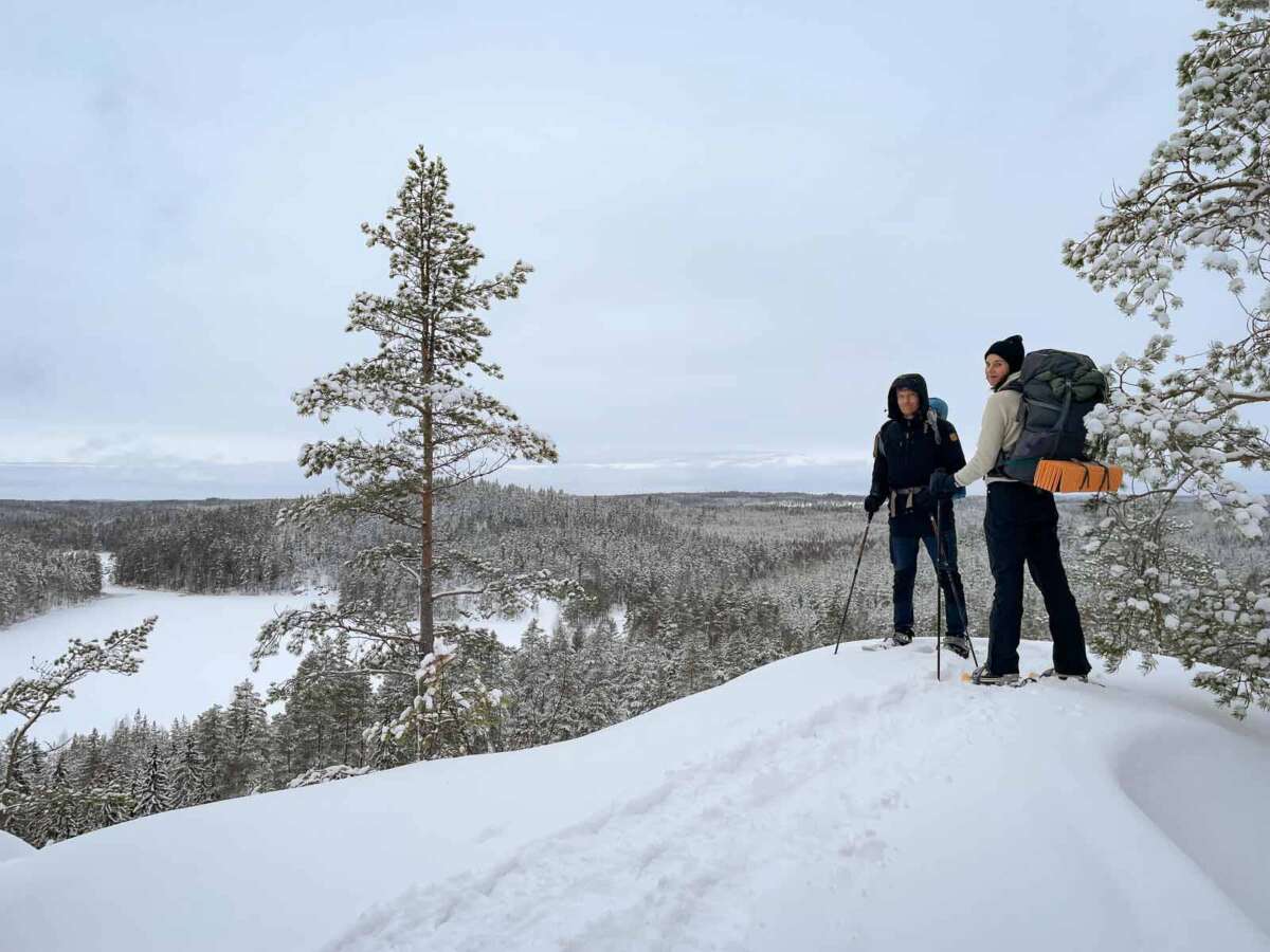 Snowshoeing at Repovesi