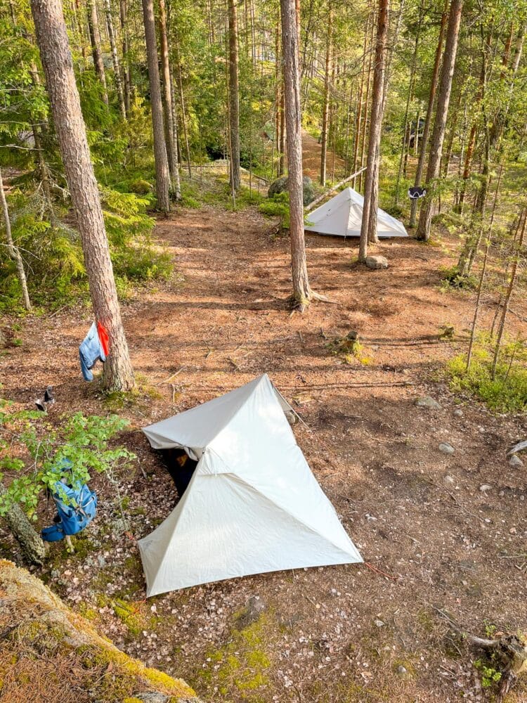 Camping in tents at Repovesi National Park