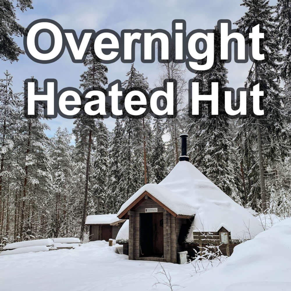 Repovesi National Park in winter, overnight with heated hut